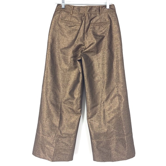 Madewell Emmett Wide Leg Crop Pant Metallic Copper - Picture 3 of 7